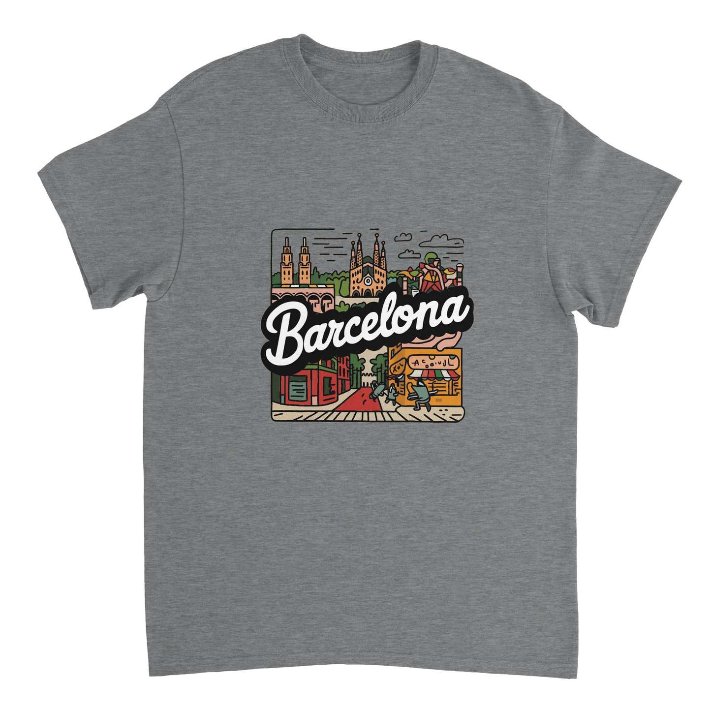 sport grey Barcelona Spain Unisex Travel T-Shirt perfect for travelers and gift seekers
