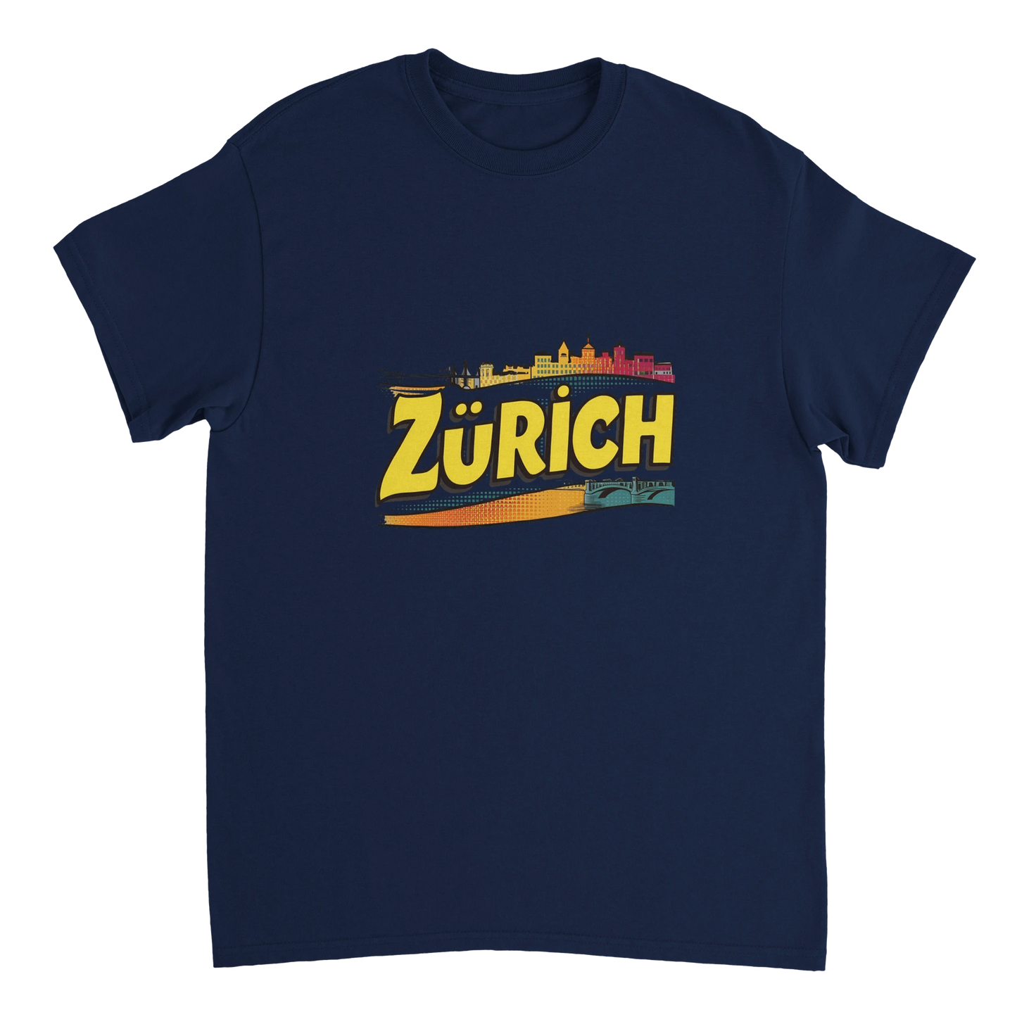 navy Zurich Switzerland Unisex Travel T-Shirt perfect for travelers and gift seekers