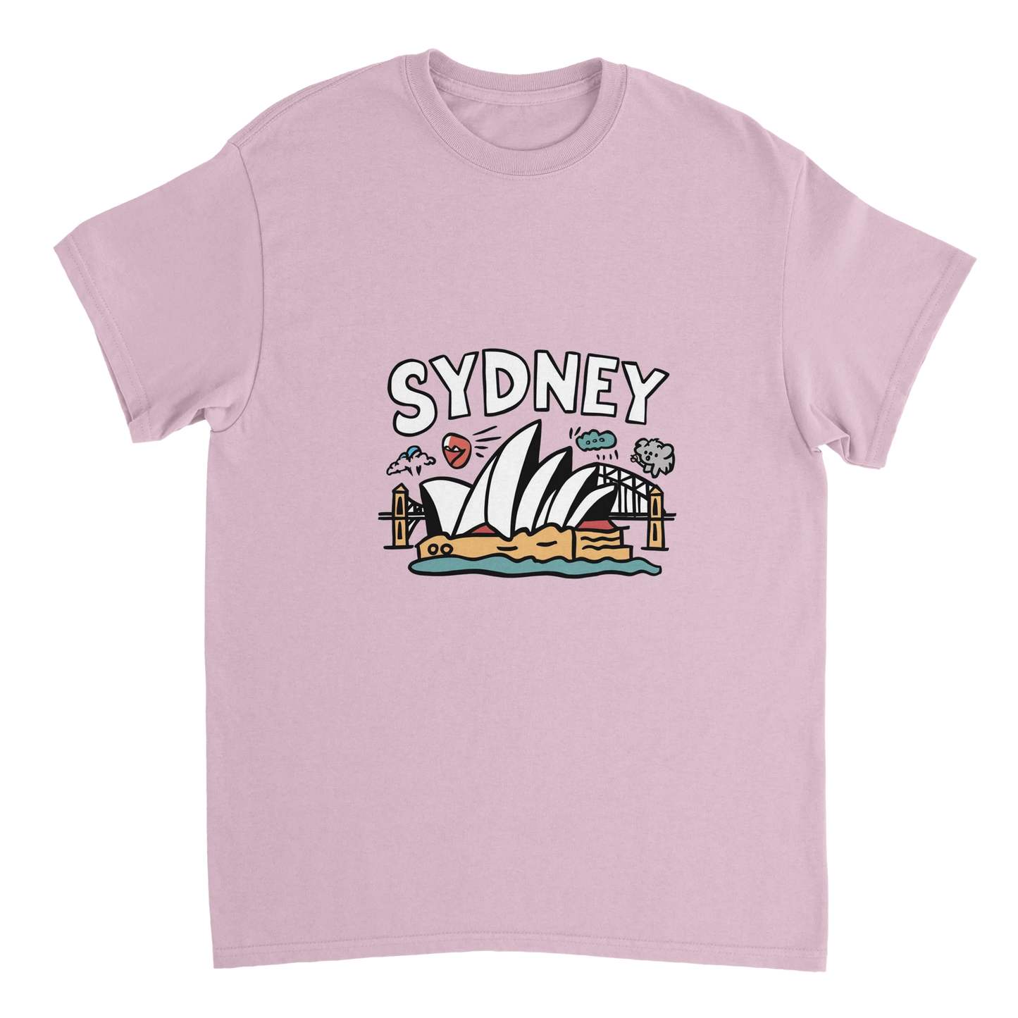 light pink Sydney Australia Unisex Travel T-Shirt perfect for travelers and gift seekers