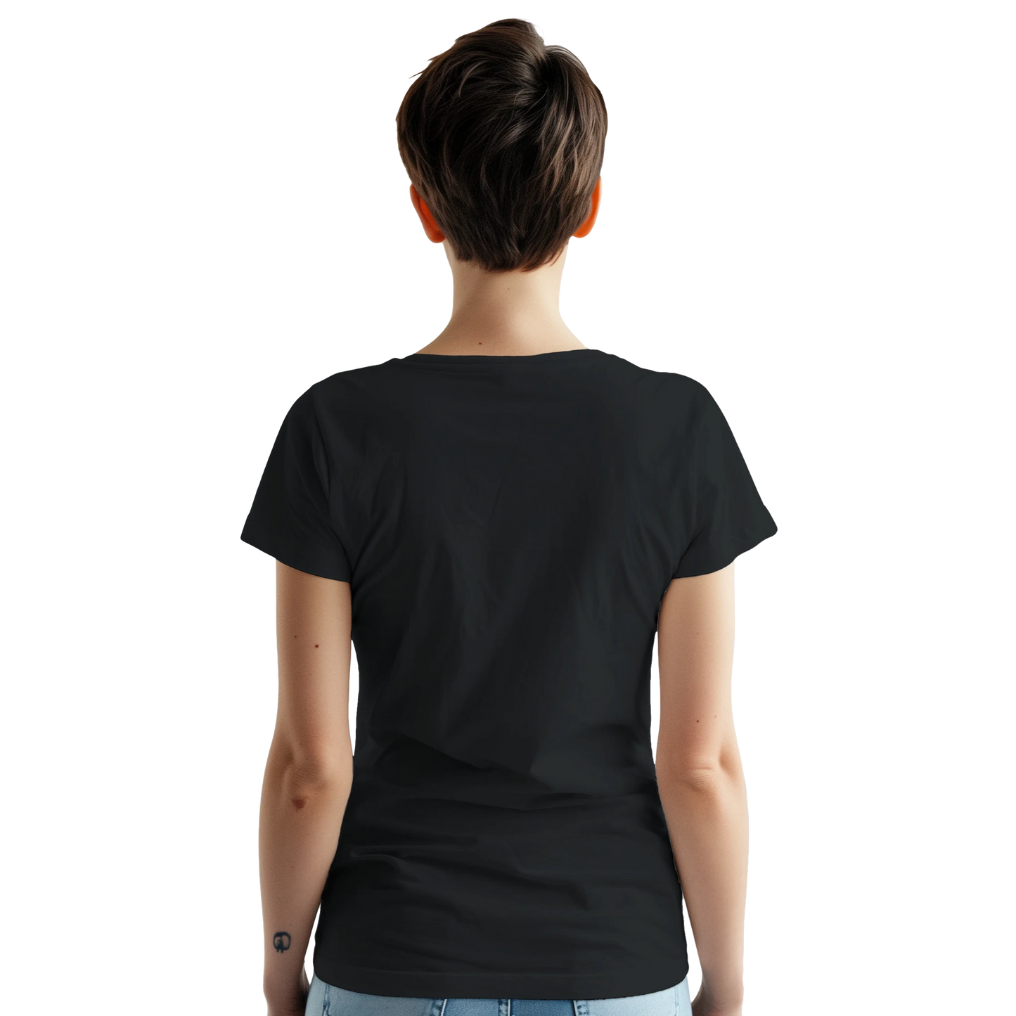 Petra Jordan Unisex Travel T-Shirt featuring a person from the back perfect for travelers and gift seekers