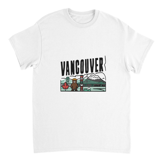 white Vancouver Canada Unisex Travel T-Shirt perfect for travelers and gift seekers