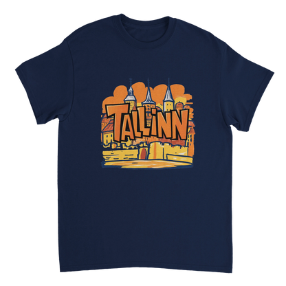 navy Tallinn Estonia Unisex Travel T-Shirt perfect for travelers and gift seekers