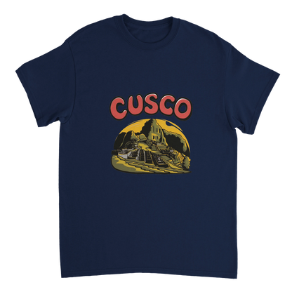 navy Cusco Peru Unisex Travel T-Shirt perfect for travelers and gift seekers