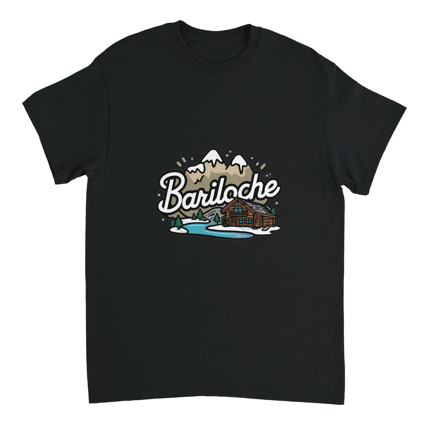 black Bariloche Argentina Unisex Travel T-Shirt perfect for travelers and gift seekers