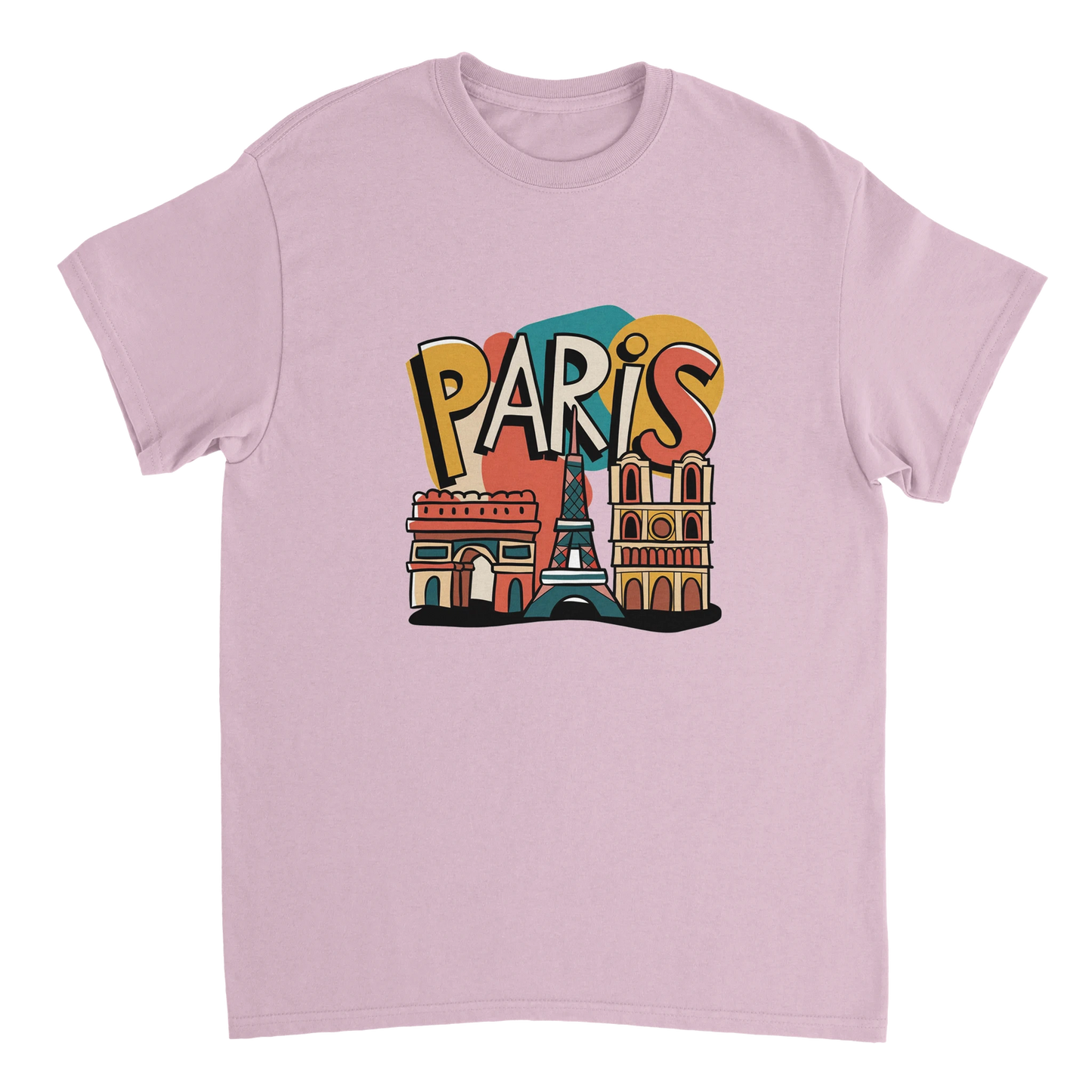 light pink Paris France Unisex Travel T-Shirt perfect for travelers and gift seekers
