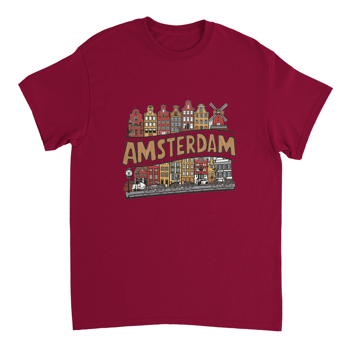 cardinal red Amsterdam Netherlands Unisex Travel T-Shirt perfect for travelers and gift seekers