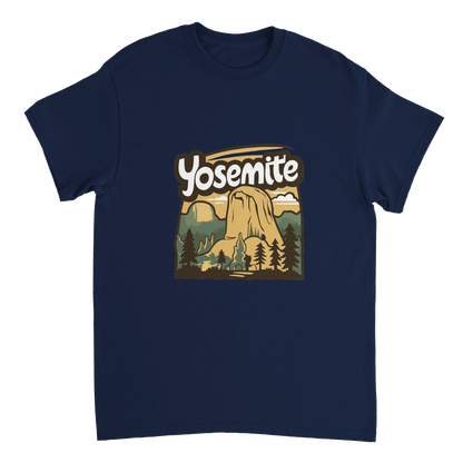 navy Yosemite USA Unisex Travel T-Shirt perfect for travelers and gift seekers