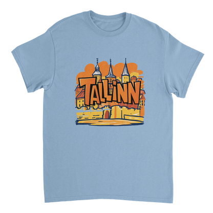 light blue Tallinn Estonia Unisex Travel T-Shirt perfect for travelers and gift seekers