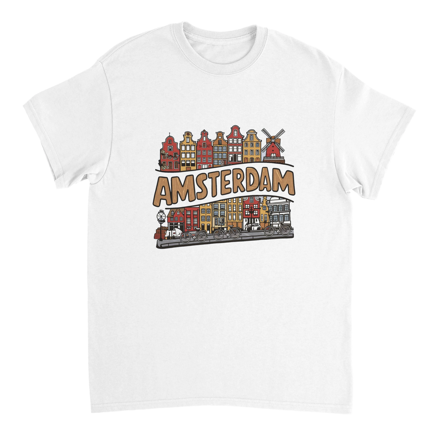 white Amsterdam Netherlands Unisex Travel T-Shirt perfect for travelers and gift seekers