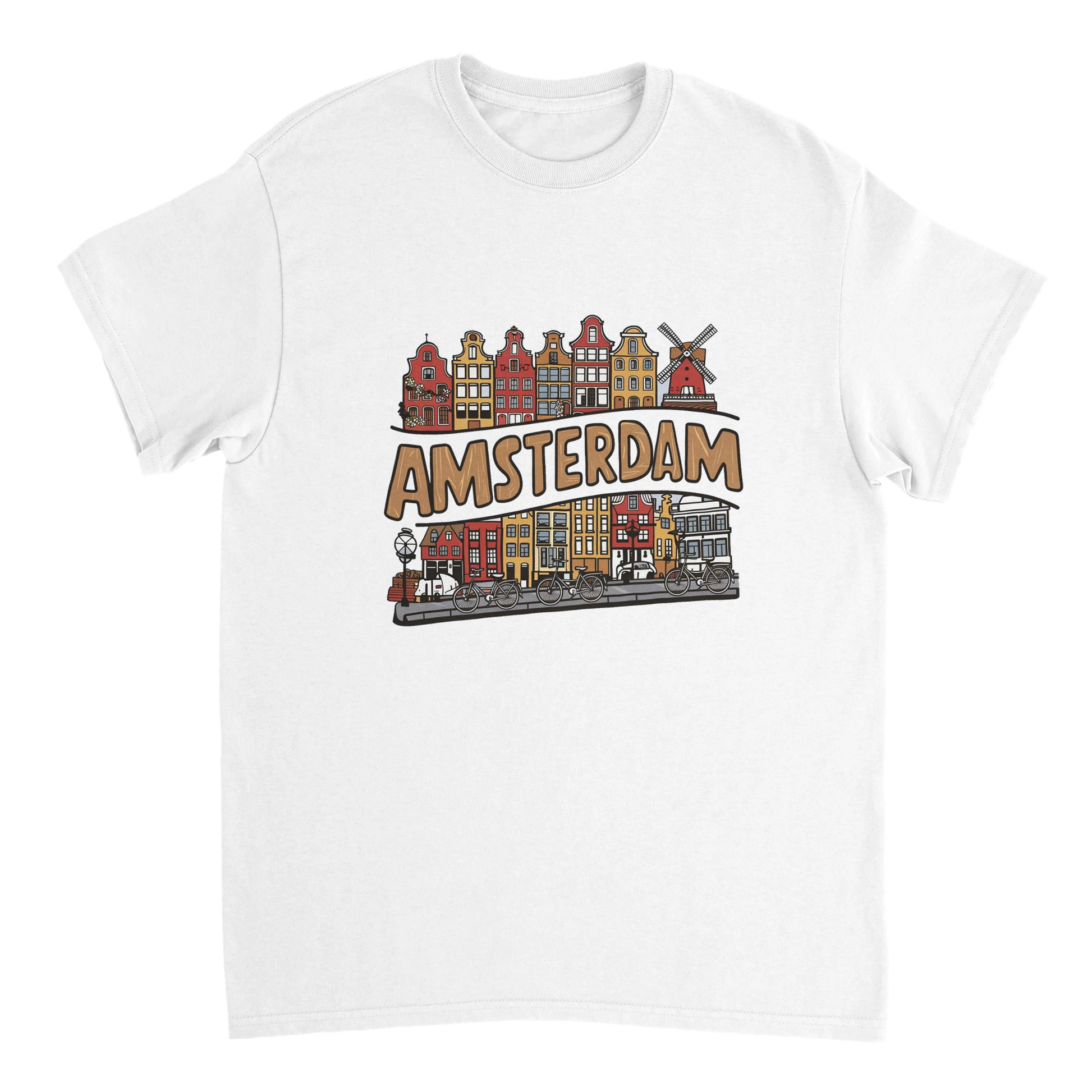 white Amsterdam Netherlands Unisex Travel T-Shirt perfect for travelers and gift seekers