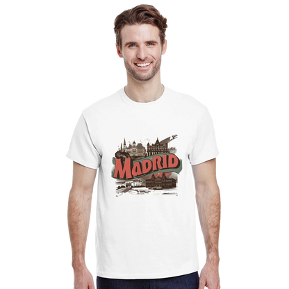 Madrid Spain Unisex Travel T-Shirt featuring a man perfect for travelers and gift seekers