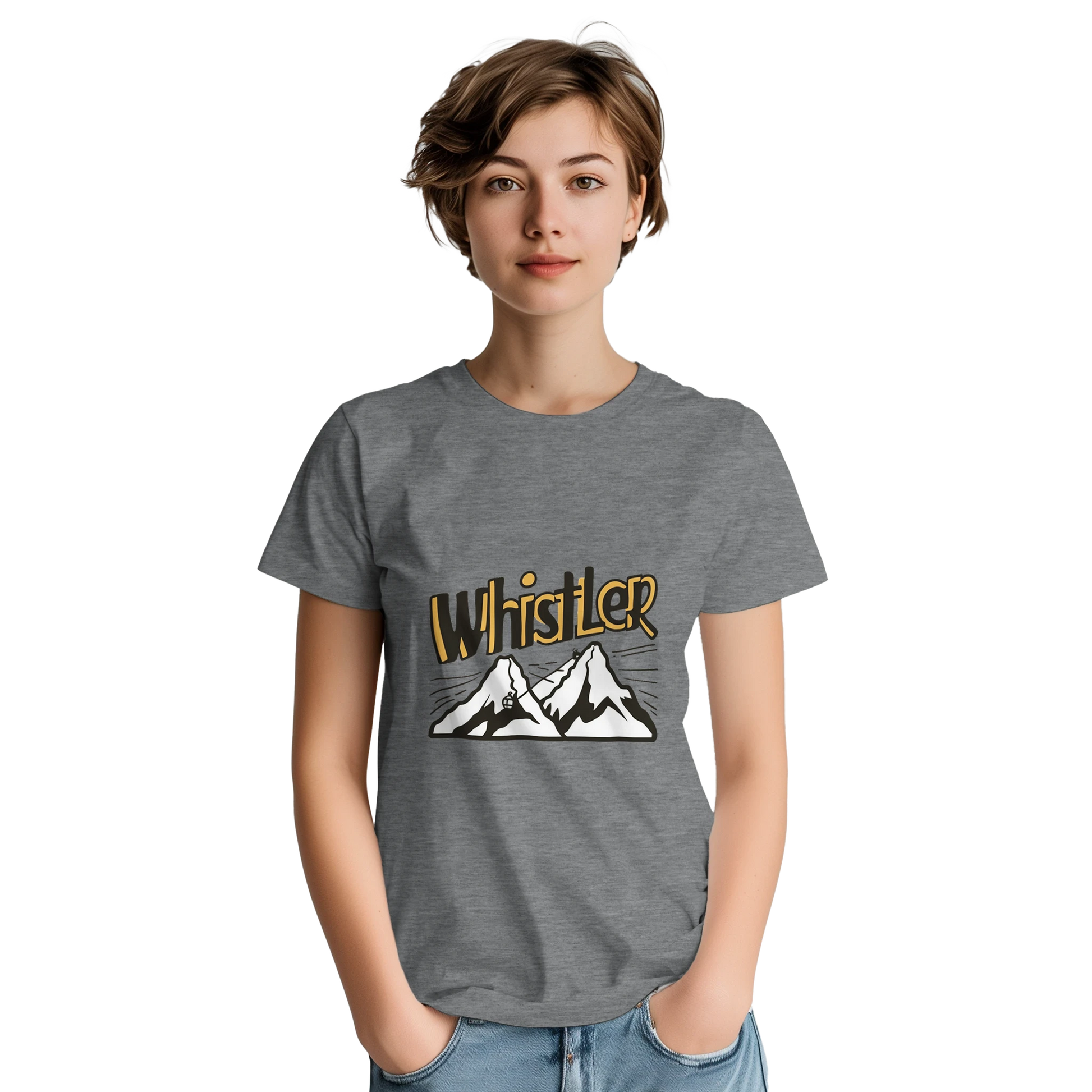 Whistler Canada Unisex Travel T-Shirt featuring a person perfect for travelers and gift seekers