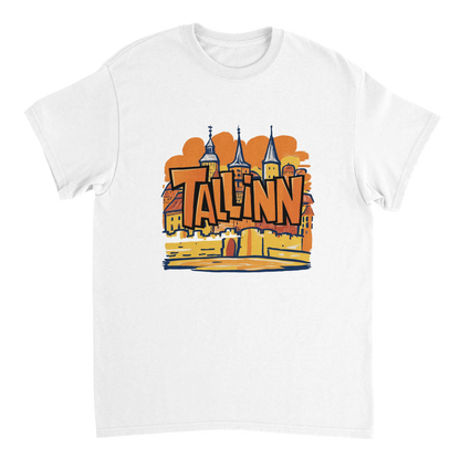 white Tallinn Estonia Unisex Travel T-Shirt perfect for travelers and gift seekers