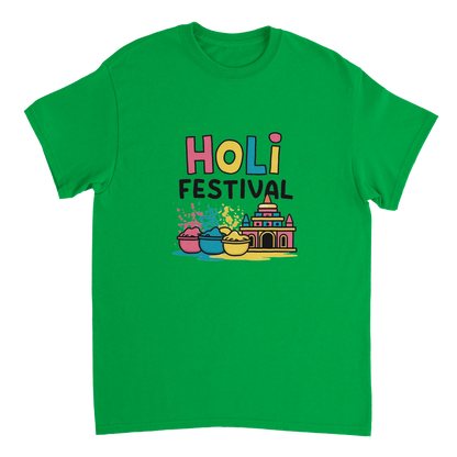 irish green Holi Festival Mathura India Unisex Travel T-Shirt perfect for travelers and gift seekers