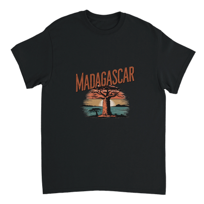 black Madagascar Unisex Travel T-Shirt perfect for travelers and gift seekers