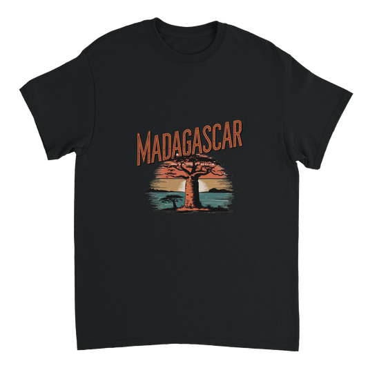 black Madagascar Unisex Travel T-Shirt perfect for travelers and gift seekers
