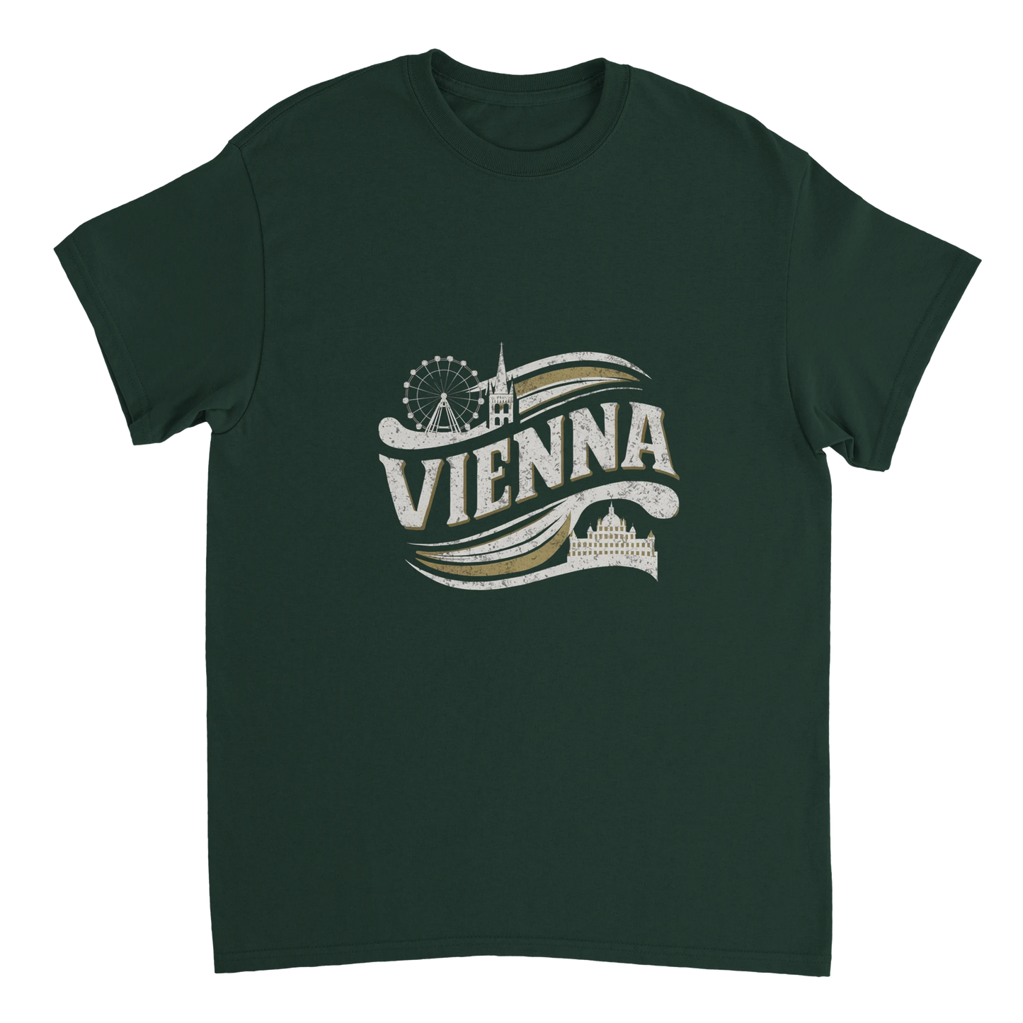forest green Vienna Austria Unisex Travel T-Shirt perfect for travelers and gift seekers