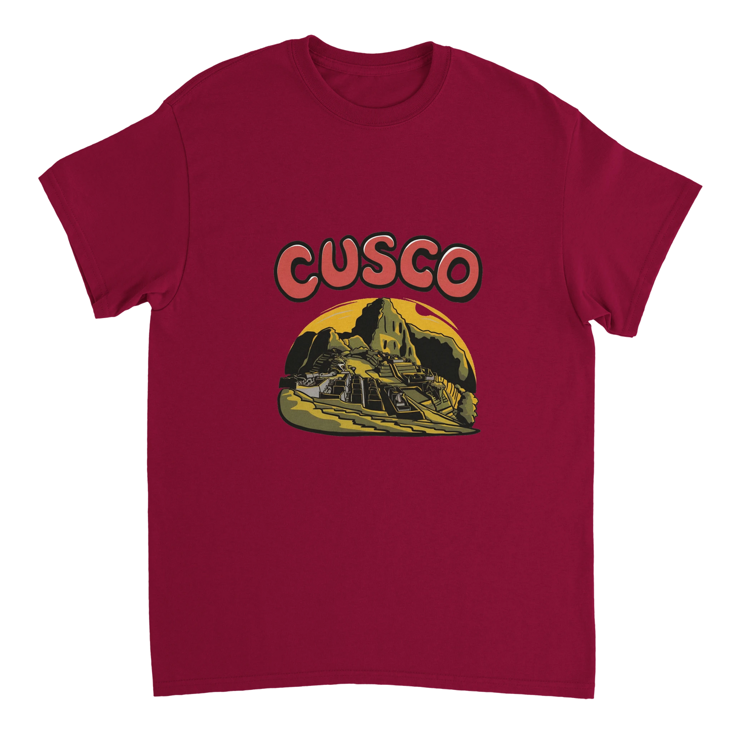 cardinal red Cusco Peru Unisex Travel T-Shirt perfect for travelers and gift seekers