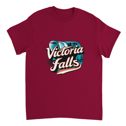 cardinal red Victoria Falls Unisex Travel T-Shirt perfect for travelers and gift seekers