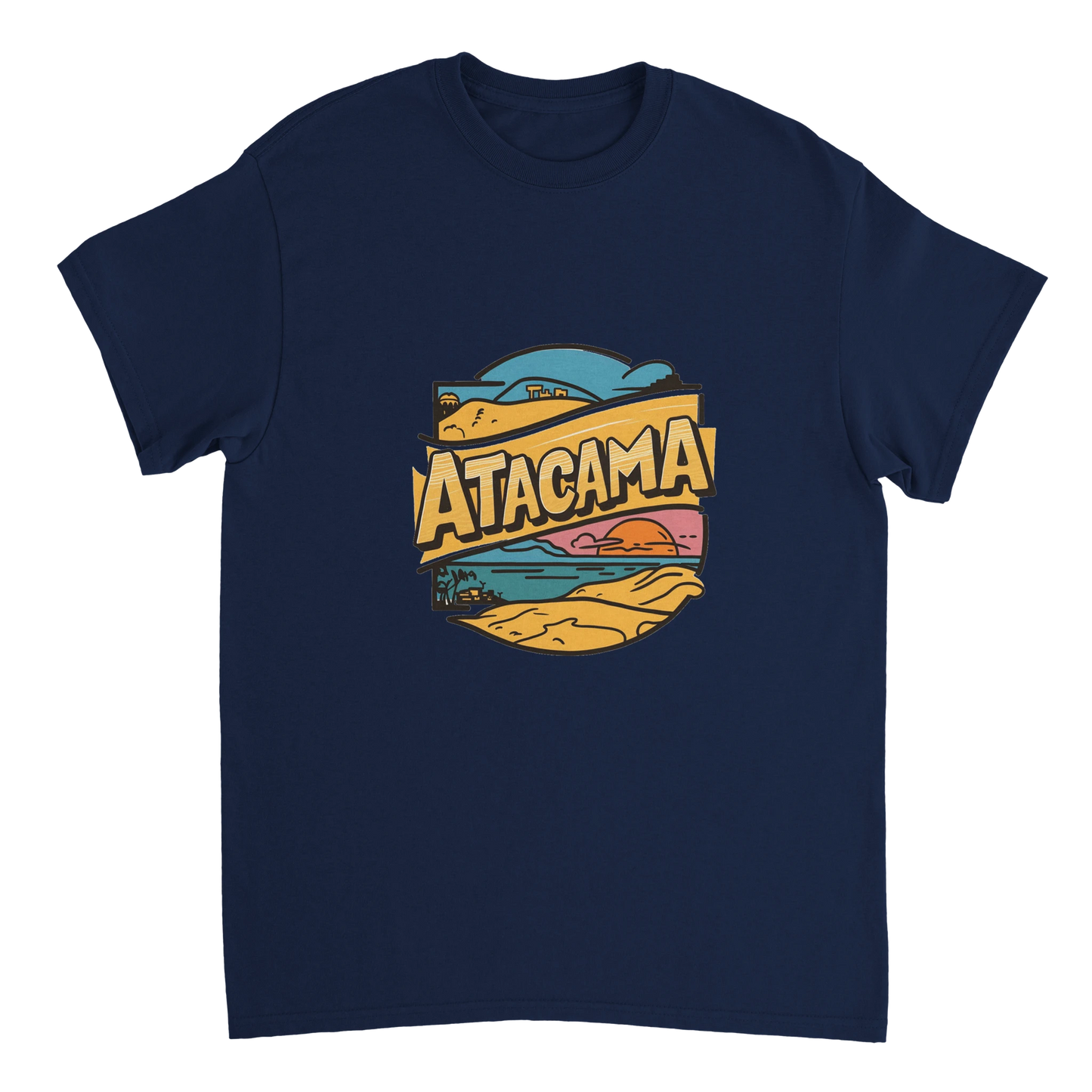 navy Atacama Chile Unisex Travel T-Shirt perfect for travelers and gift seekers