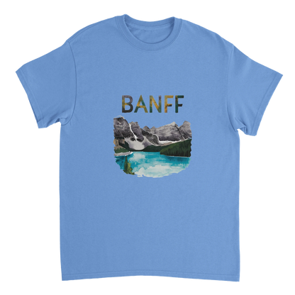 carolina blue Banff Canada Unisex Travel T-Shirt perfect for travelers and gift seekers