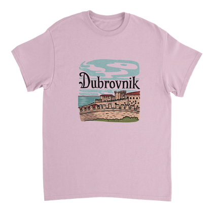 light pink Dubrovnik Croatia Unisex Travel T-Shirt perfect for travelers and gift seekers