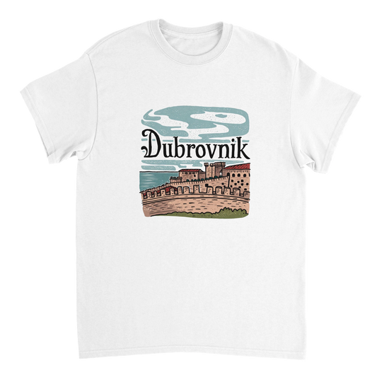 white Dubrovnik Croatia Unisex Travel T-Shirt perfect for travelers and gift seekers