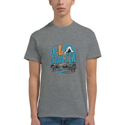 El Chaltén Argentina Unisex Travel T-Shirt featuring a man perfect for travelers and gift seekers