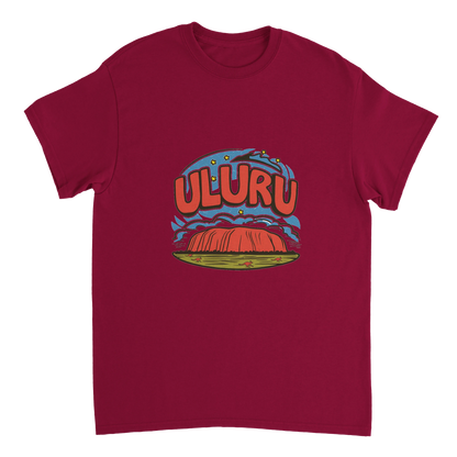 cardinal red Uluru Australia Unisex Travel T-Shirt perfect for travelers and gift seekers