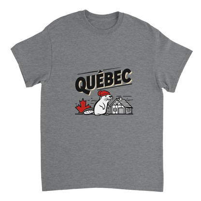 sport grey Quebec Canada Unisex Travel T-Shirt perfect for travelers and gift seekers