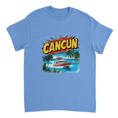 carolina blue Cancún Mexico Unisex Travel T-Shirt perfect for travelers and gift seekers