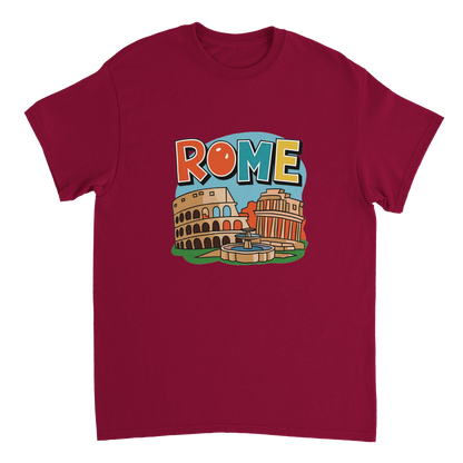 cardinal red Rome Italy Unisex Travel T-Shirt perfect for travelers and gift seekers