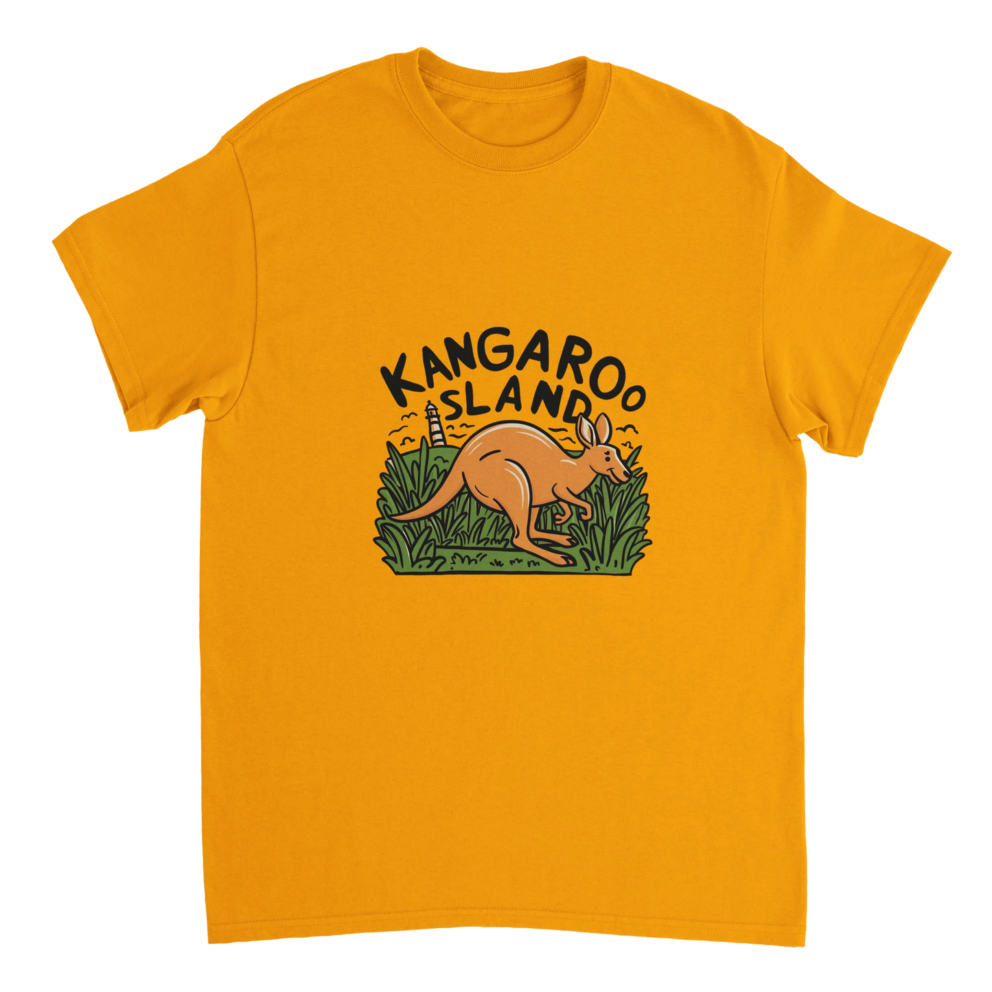 gold Kangaroo Island Australia Unisex Travel T-Shirt perfect for travelers and gift seekers
