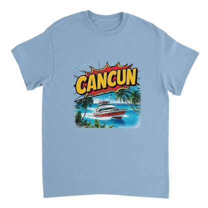 light blue Cancún Mexico Unisex Travel T-Shirt perfect for travelers and gift seekers