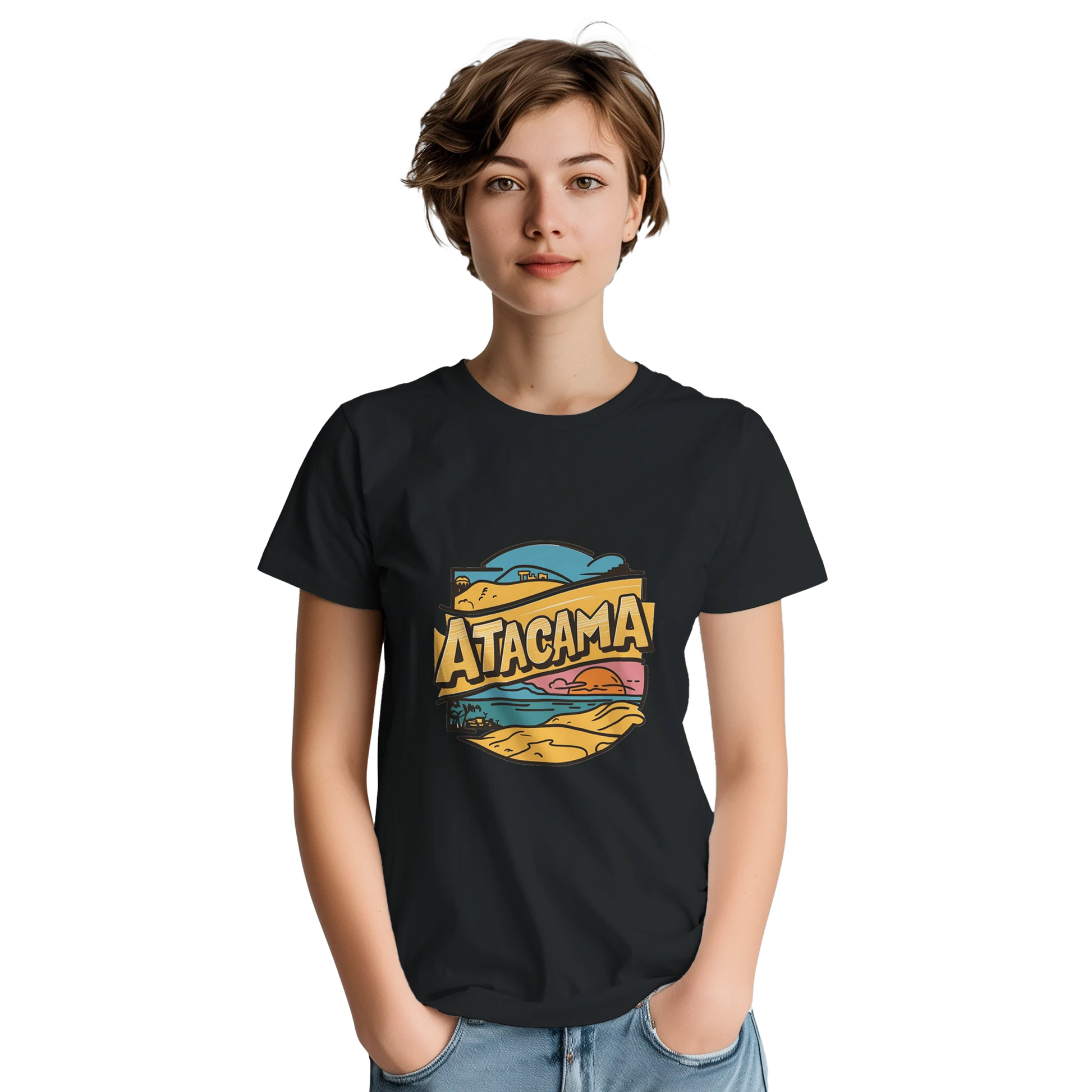 Atacama Chile Unisex Travel T-Shirt featuring a person perfect for travelers and gift seekers