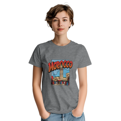 Morocco Unisex Travel T-Shirt featuring a person perfect for travelers and gift seekers