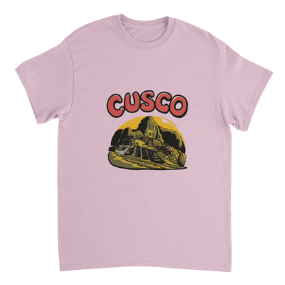 light pink Cusco Peru Unisex Travel T-Shirt perfect for travelers and gift seekers