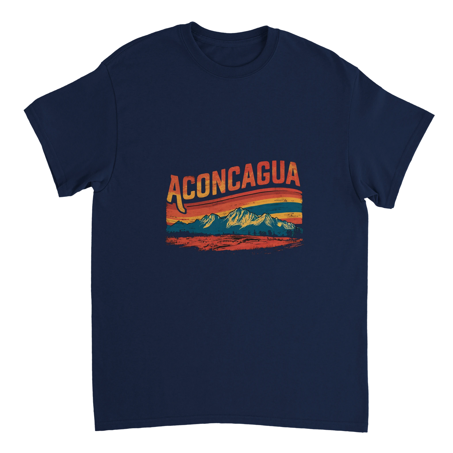 navy Aconcagua Argentina Unisex Travel T-Shirt perfect for travelers and gift seekers