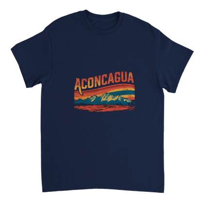 navy Aconcagua Argentina Unisex Travel T-Shirt perfect for travelers and gift seekers