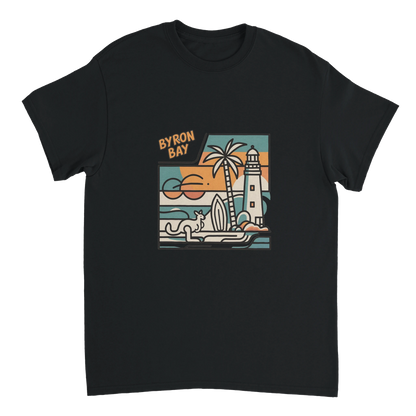 black Byron Bay Australia Unisex Travel T-Shirt perfect for travelers and gift seekers