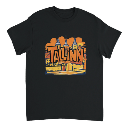 black Tallinn Estonia Unisex Travel T-Shirt perfect for travelers and gift seekers