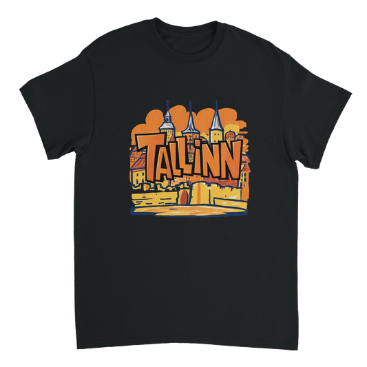 black Tallinn Estonia Unisex Travel T-Shirt perfect for travelers and gift seekers