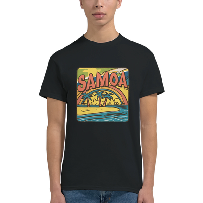 Samoa Unisex Travel T-Shirt featuring a man perfect for travelers and gift seekers