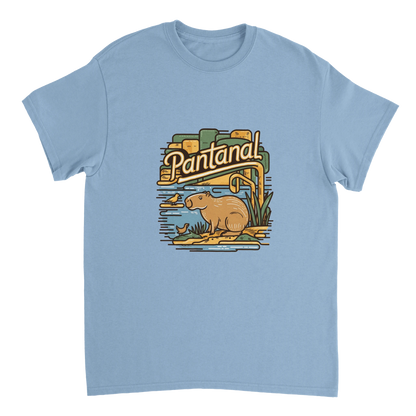 light blue Pantanal Brazil Unisex Travel T-Shirt perfect for travelers and gift seekers