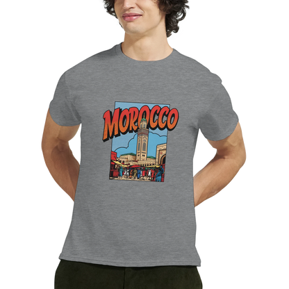 Morocco Unisex Travel T-Shirt featuring a man perfect for travelers and gift seekers