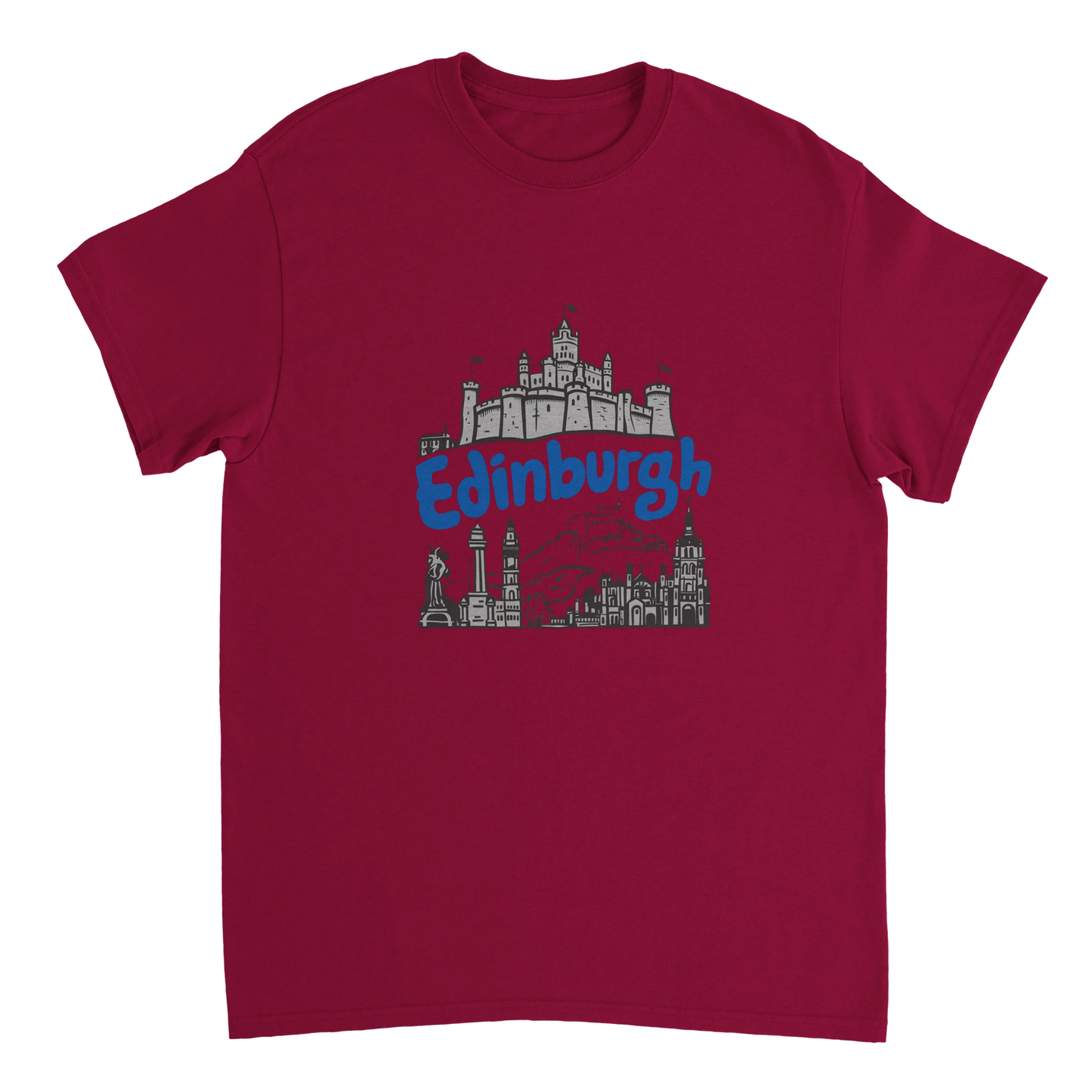 cardinal red Edinburgh Scotland Unisex Travel T-Shirt perfect for travelers and gift seekers