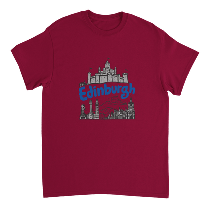 cardinal red Edinburgh Scotland Unisex Travel T-Shirt perfect for travelers and gift seekers