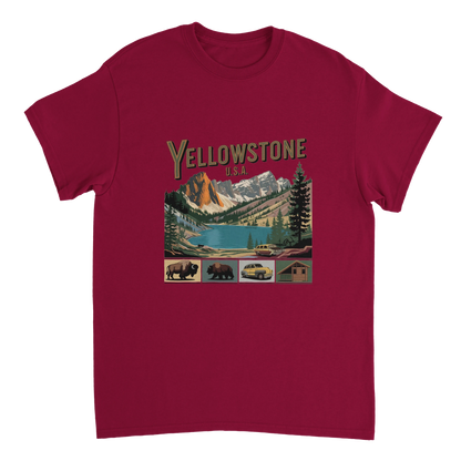 cardinal red Yellowstone USA Unisex Travel T-Shirt perfect for travelers and gift seekers
