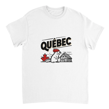 white Quebec Canada Unisex Travel T-Shirt perfect for travelers and gift seekers