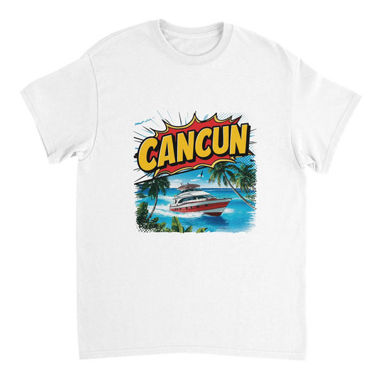 white Cancún Mexico Unisex Travel T-Shirt perfect for travelers and gift seekers